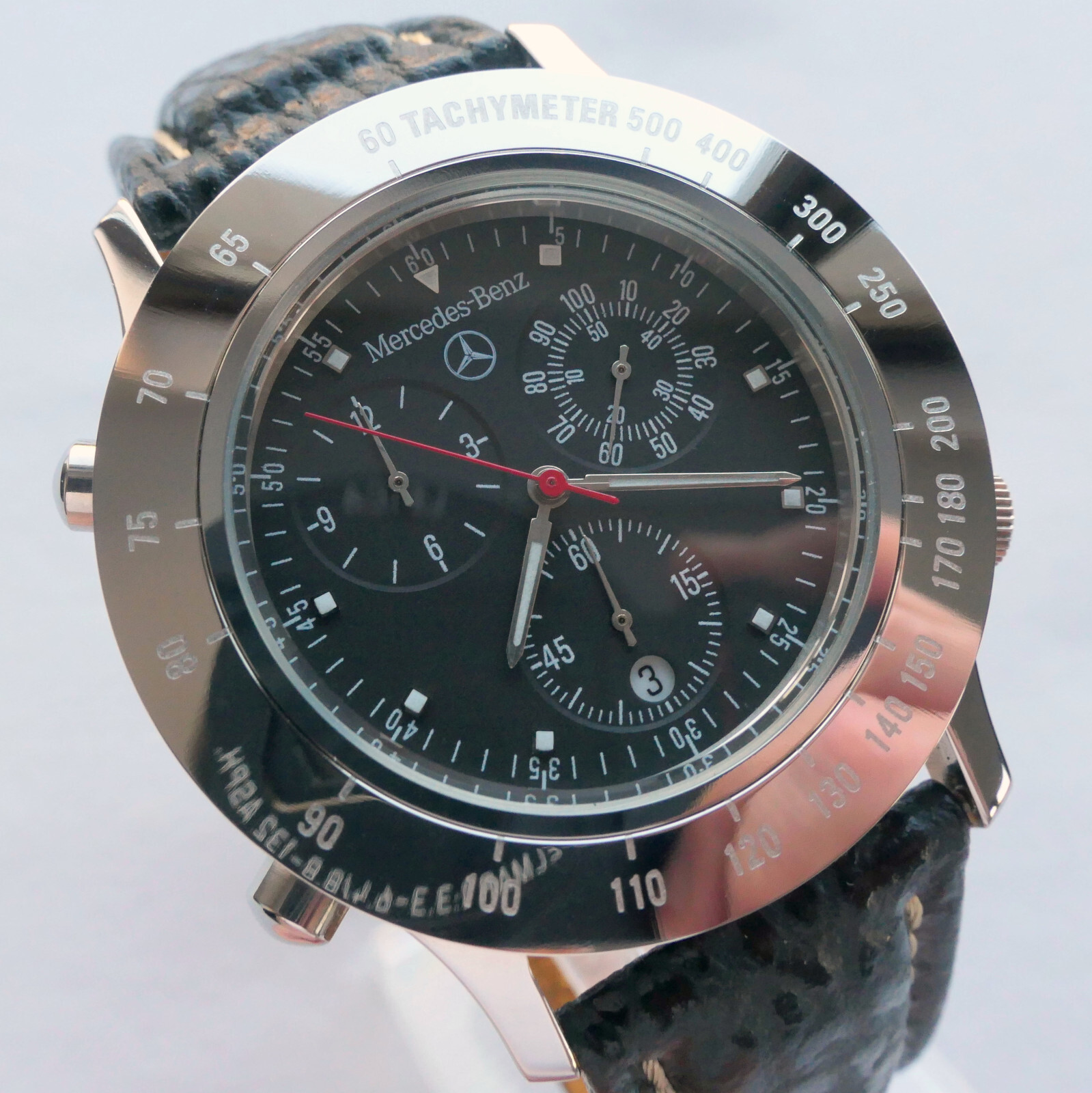 Mercedes Benz Classic Sport Car Driver Acessory Fortis Alarm Chronograph Watch