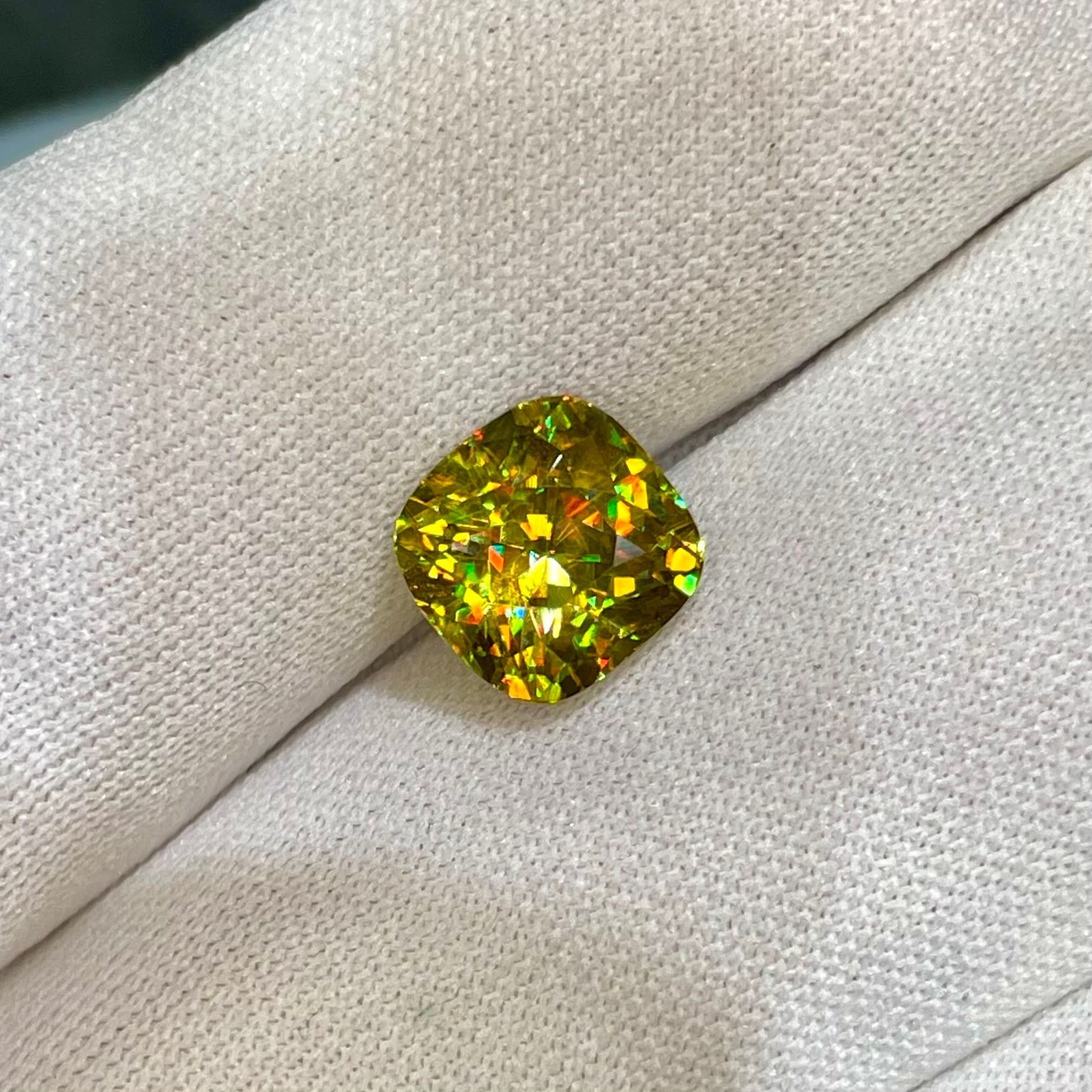 4.45 Carats Natural Fine Quality Sphene Cushion Cut From Madagascar