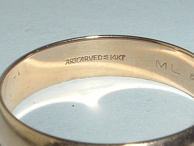 VINTAGE ARTCARVED 14KT YELLOW GOLD WEDDING RING BAND SIZE 10.5