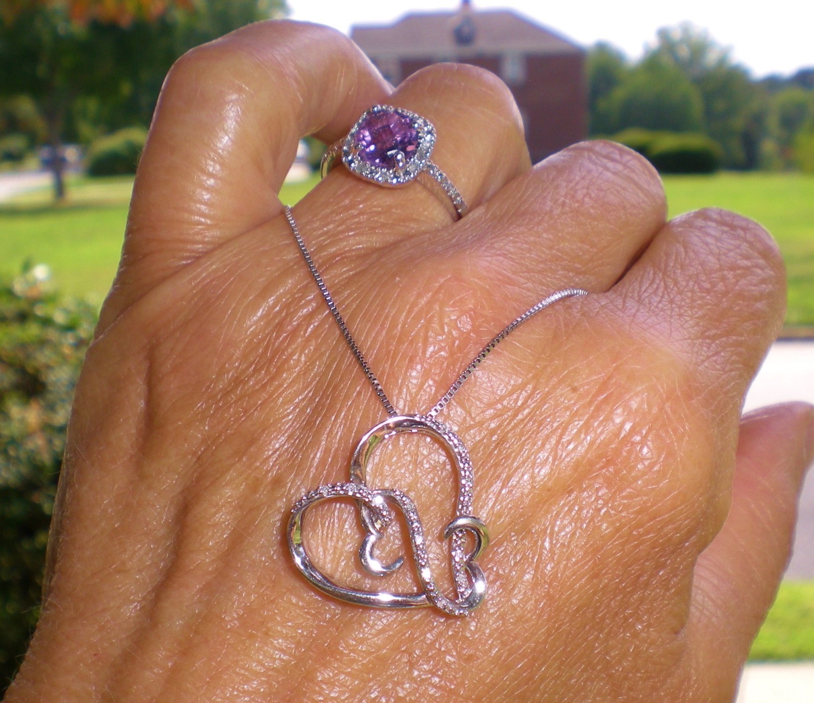 Jane Seymour Open Hearts SS Heart-Shape Diamond Accent Necklace 💎 KAY Jewelers