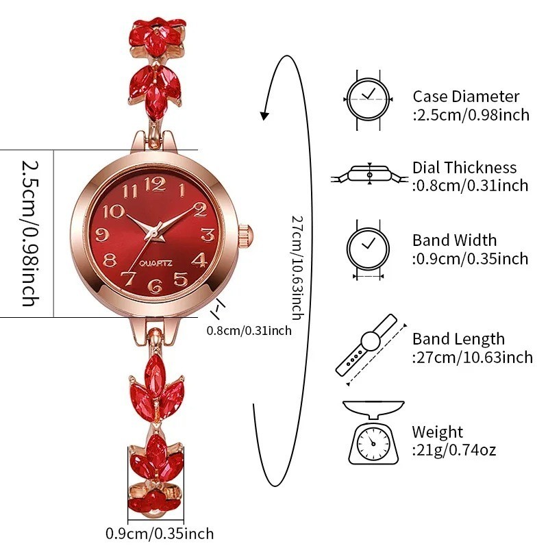 Luxury Women Quartz Watch Rhinestone Bracelet Elegant Ladies Gift (no Box)