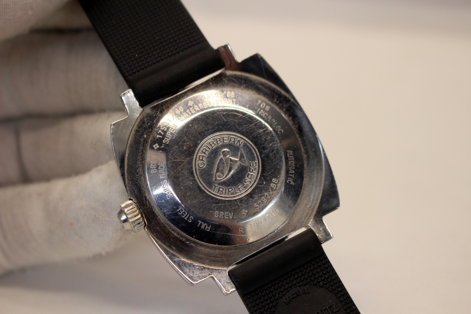 vintage 70’s AQUADIVE Caribbean 1000 Automatic DIVE watch JENNY CASE Gilt Dial