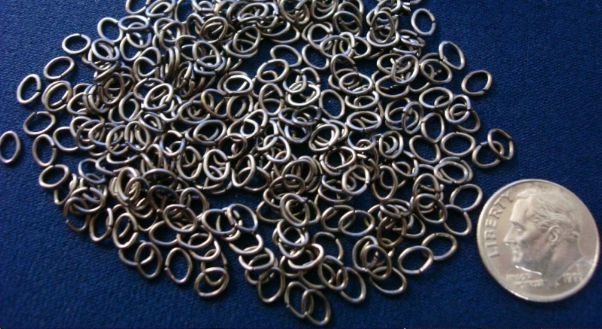 300 Black plated 20 ga 5x4mm oval open jump rings attach charms clasps fpj014