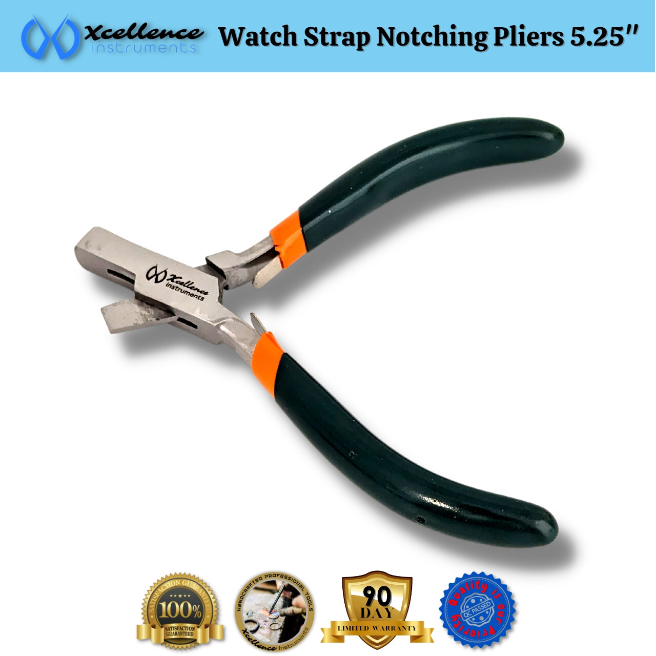 Xcellence Leather & Rubber Watch Strap Notching Pliers Repair Tools 5.25″ Green