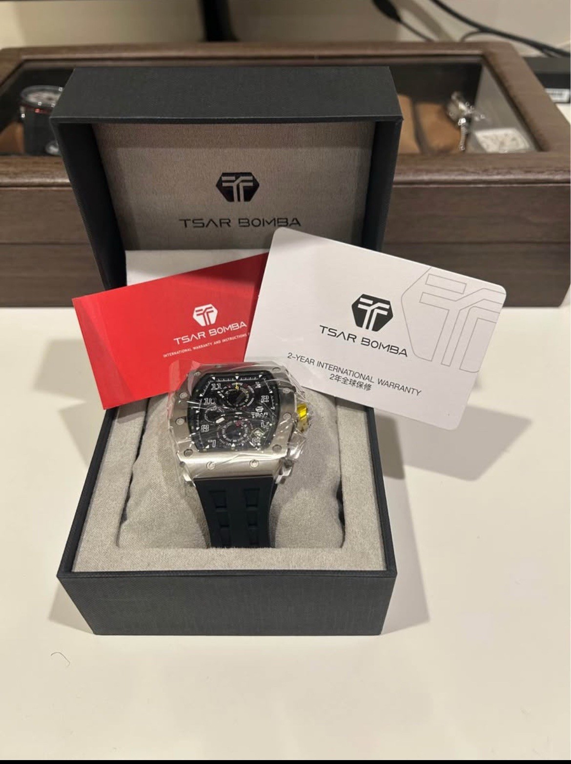 TSAR BOMBA TB-8204Q Luxury Men’s Chronograph Watch – Sapphire Glass, Quartz, 50M
