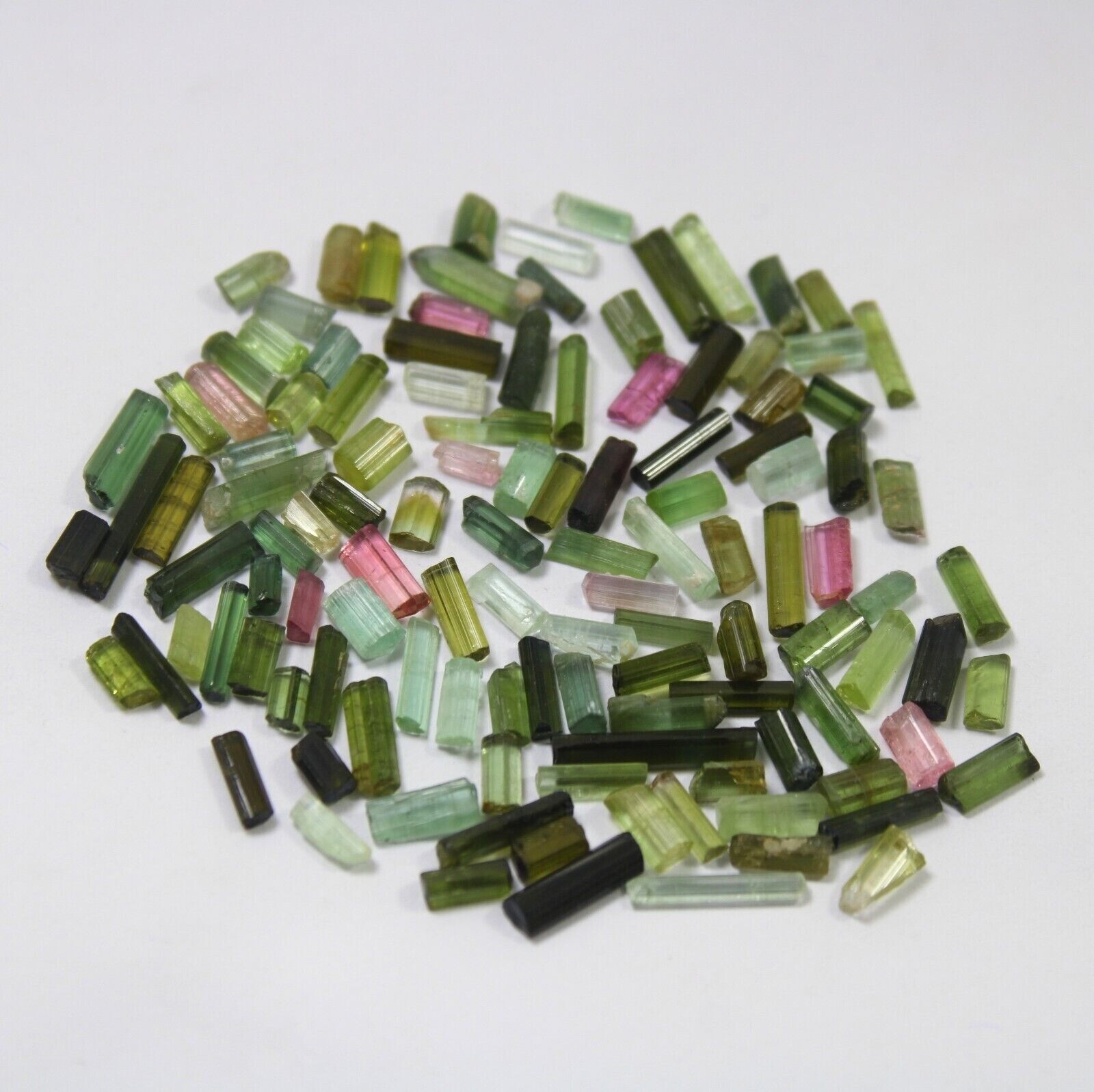 250 Ct+ Natural Bi-Color/Multicolor Tourmaline Pencil Rough Lot Loose Gemstone