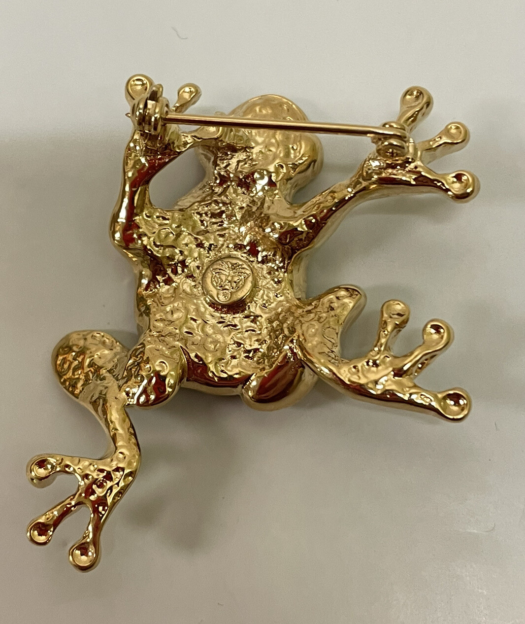 VINTAGE ARIKI PAUA SHELL 22KT GOLD PLATED Frog BROOCH Pin NEW ZEALAND ABALONE
