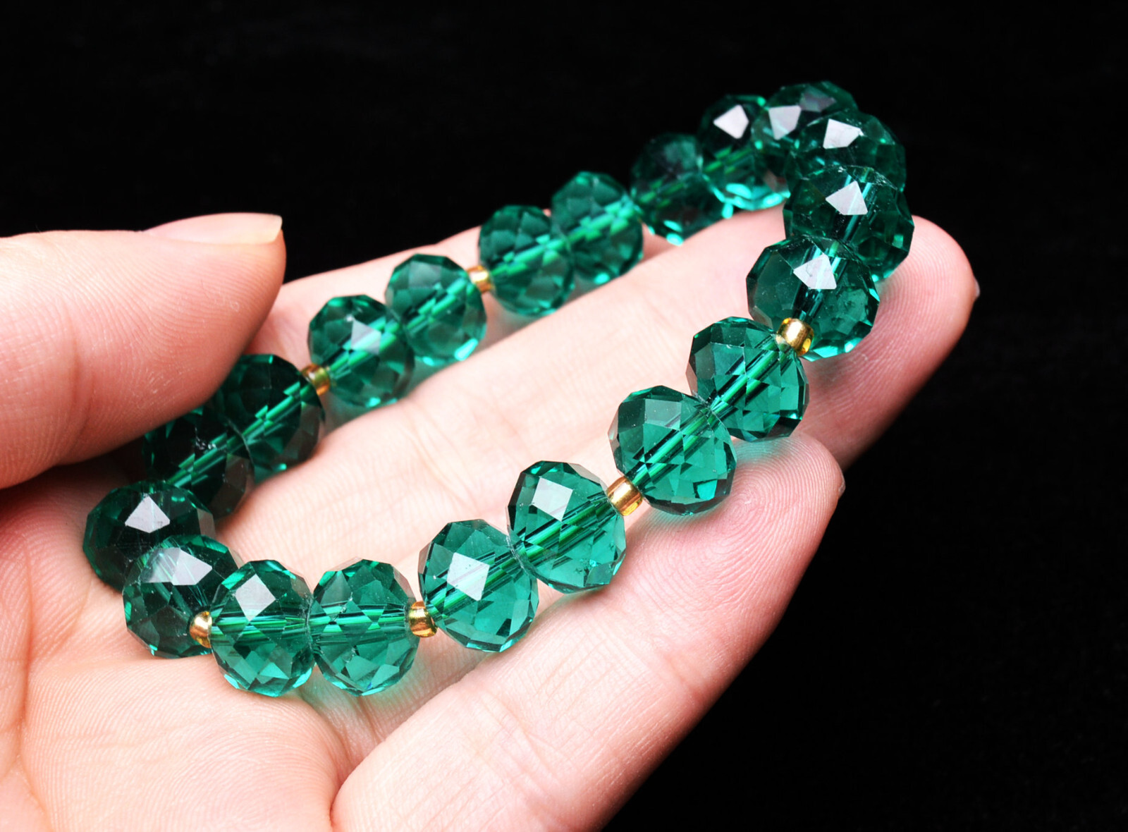 8*8*6mm Top Quality Natural Green Tourmaline Crystal Women Bracelet AAA