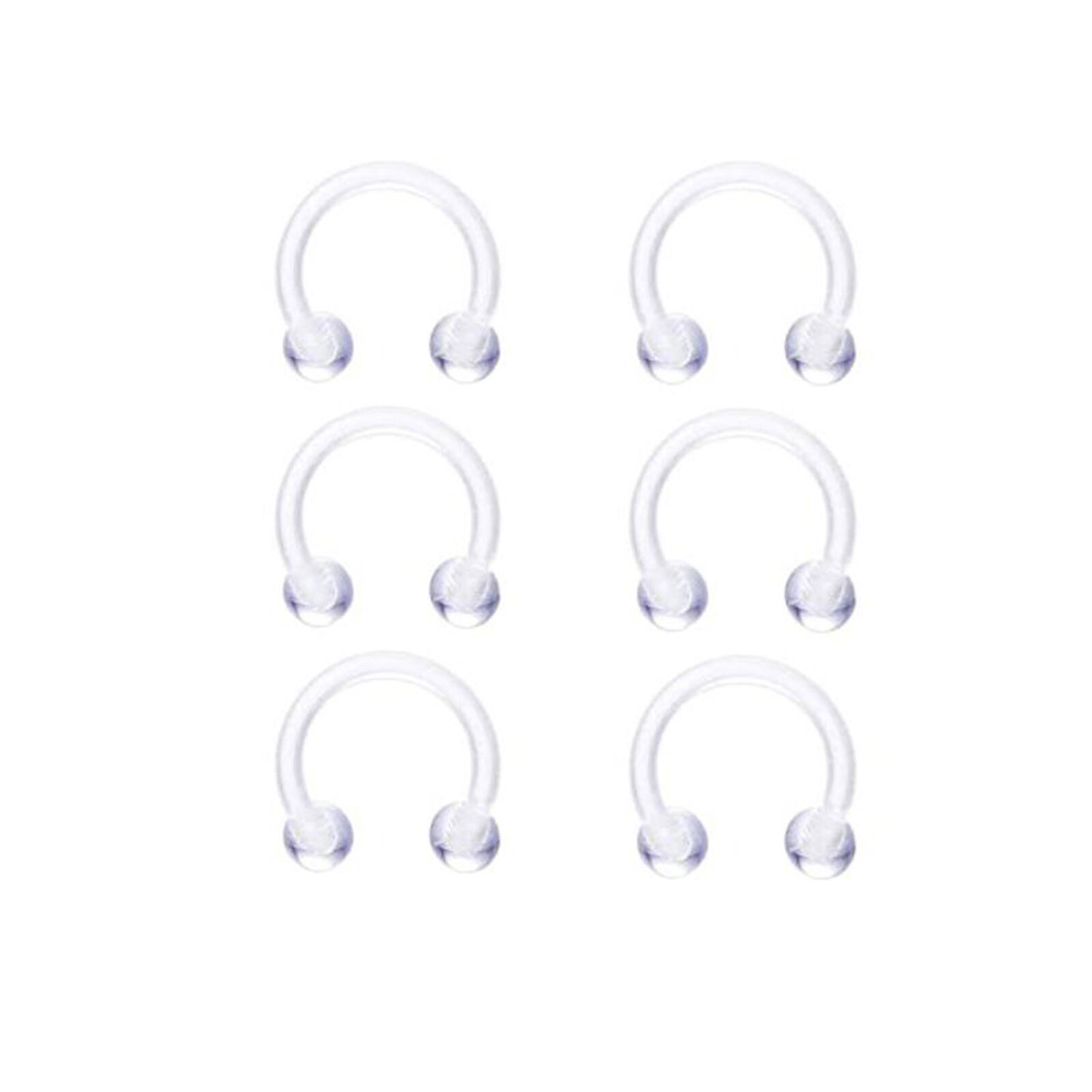 54PCS Clear Piercing Retainer Septum Nose Studs Lip Ear Tongue Rook Daith Rings