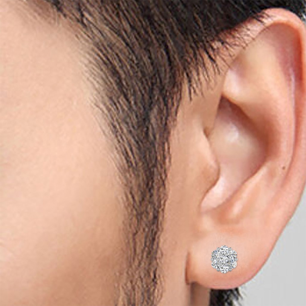 Solid 18K White Gold Men’s Single Stud Earring 0.11 Ct Natural Diamonds Earring