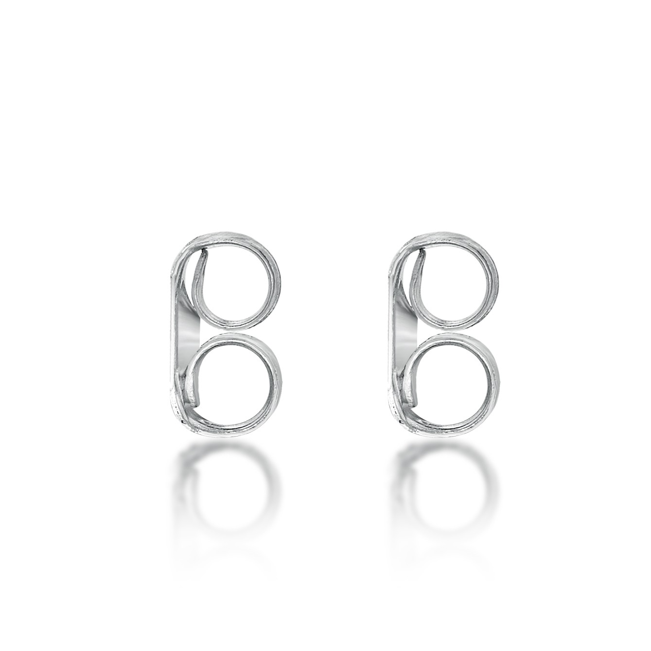 14K White Gold Lightweight Replacement Friction Earring Backs – 1 Pair (2 total)