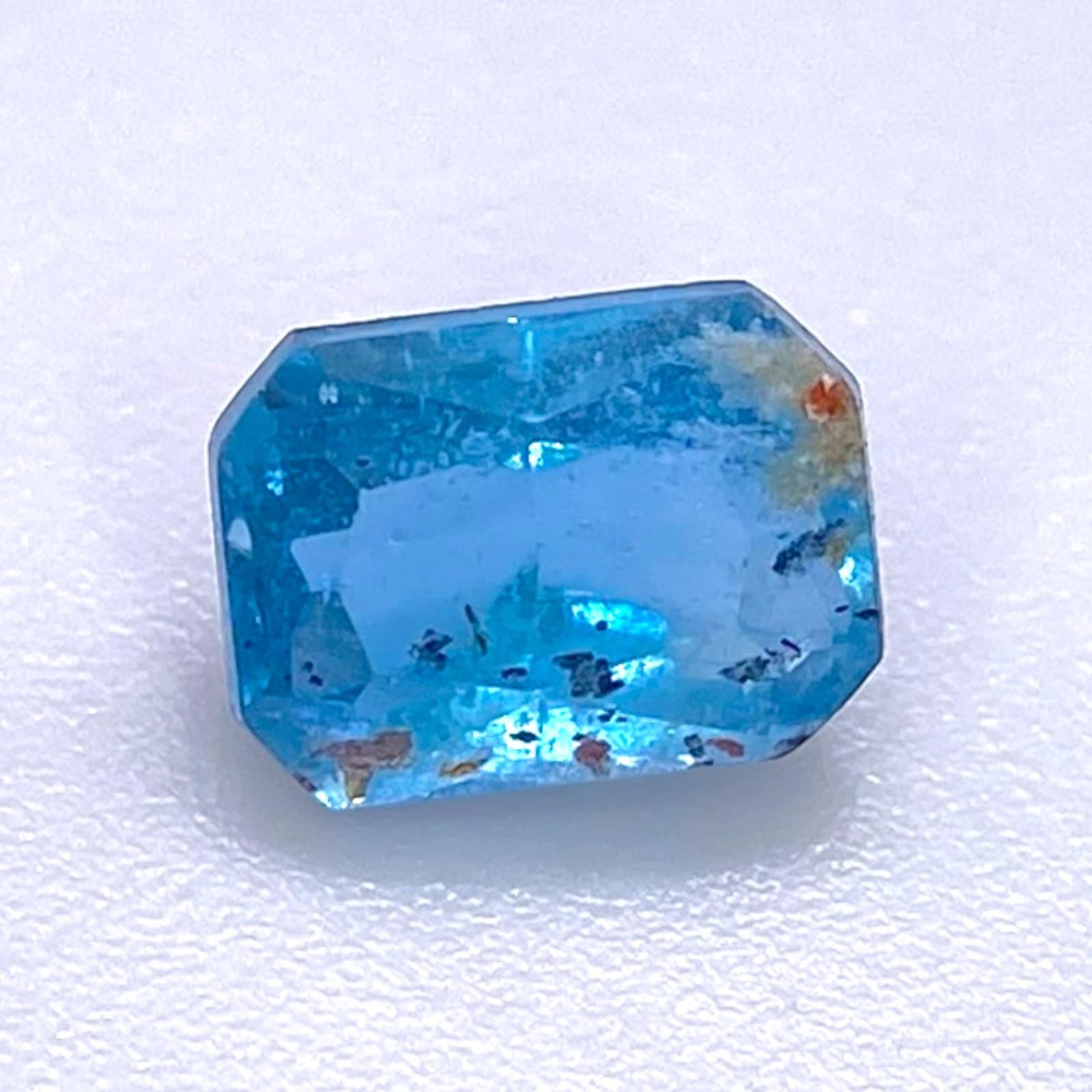 1.45 BLUE APATITE – BRAZIL – Natural Rare Untreated Faceted – FREAKINGCAT
