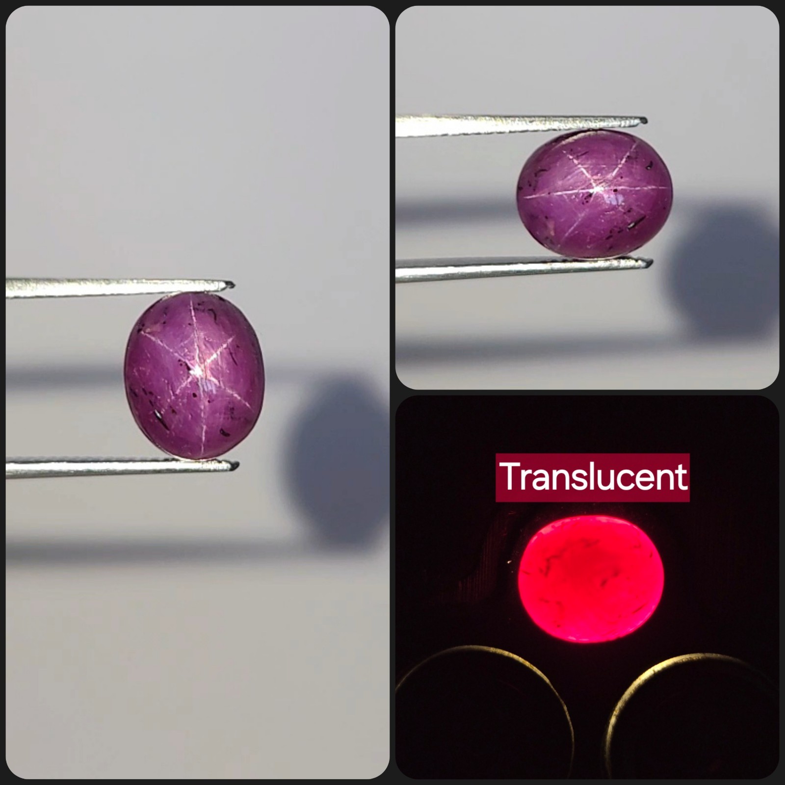 Natural Translucent 4.90 Ct Star Ruby pink Oval Cabochon Loose Gemstone