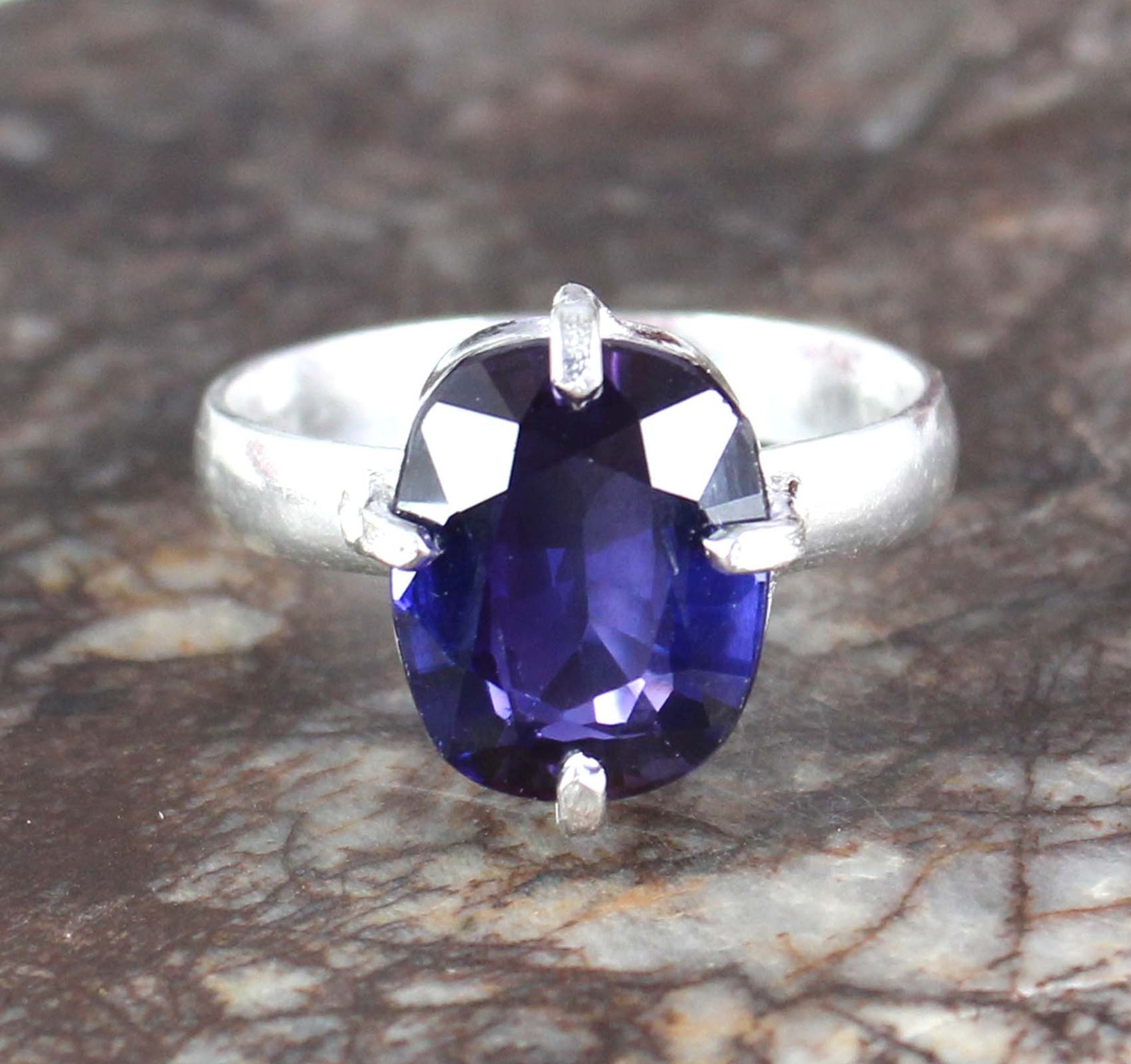 7.30 Ct Certified Natural Boysenberry Sapphire Cushion Gemstone Engagement Ring