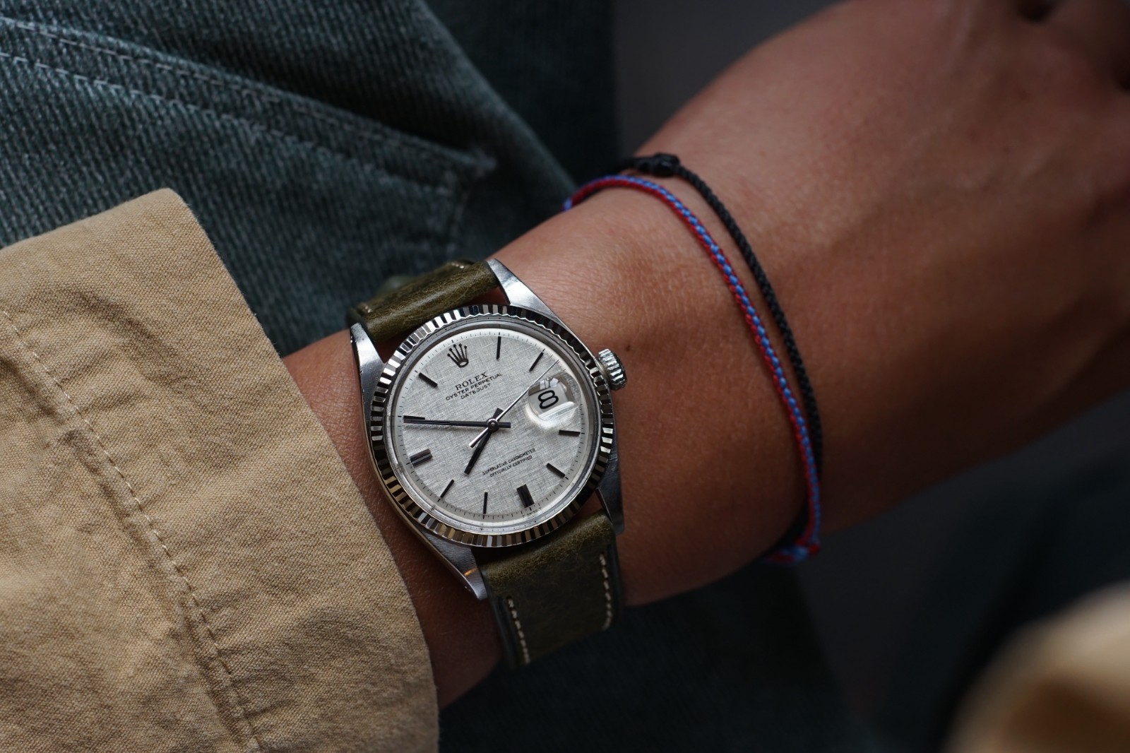 c1970 Serviced ROLEX Vintage DateJust 1601 Linen Dial 36mm cal.1570 #1586