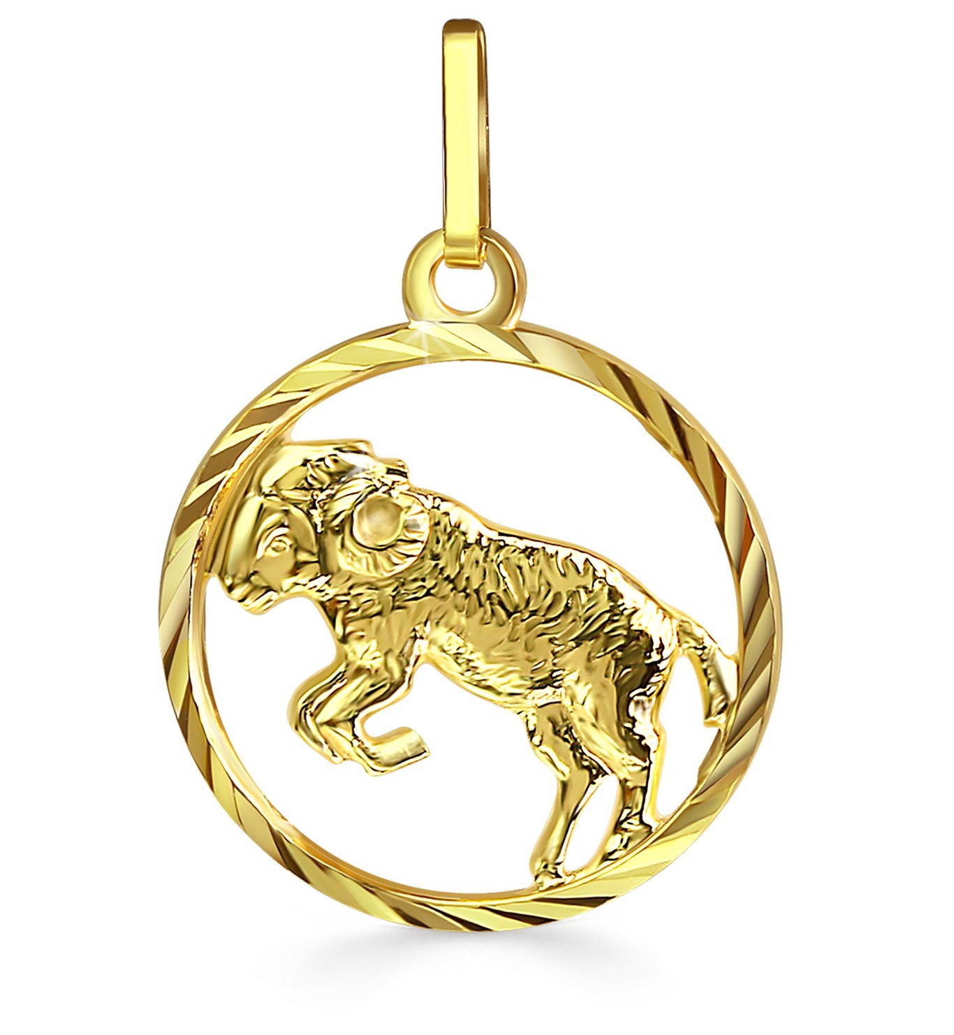 925 REAL SILVER, GOLD plated *** Zodiac Pendant Gold Plated 15mm, Chain