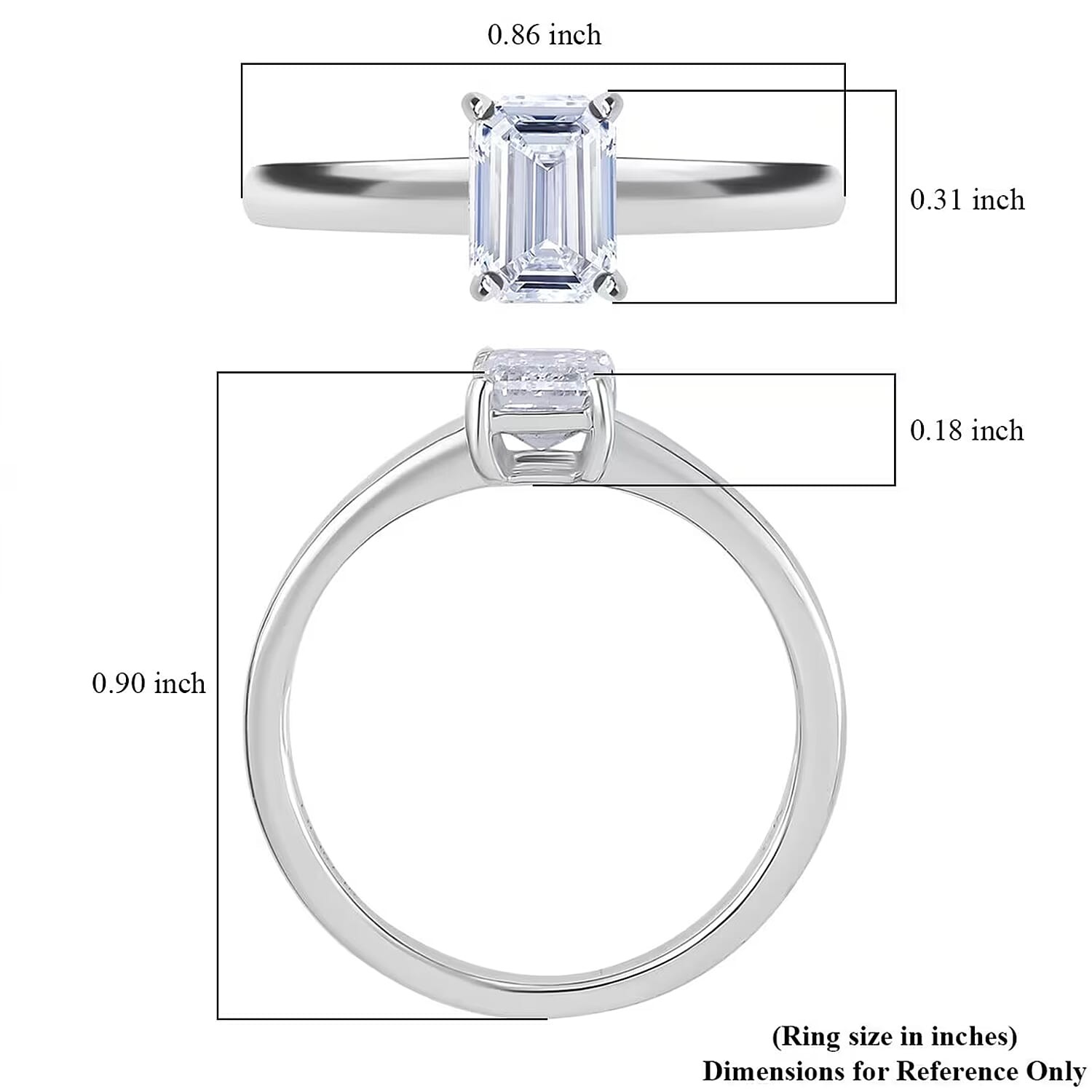 IGI Certified Lab Grown Diamond E-F VS 1.00 ctw Ring in 10K White Gold Size 9.0
