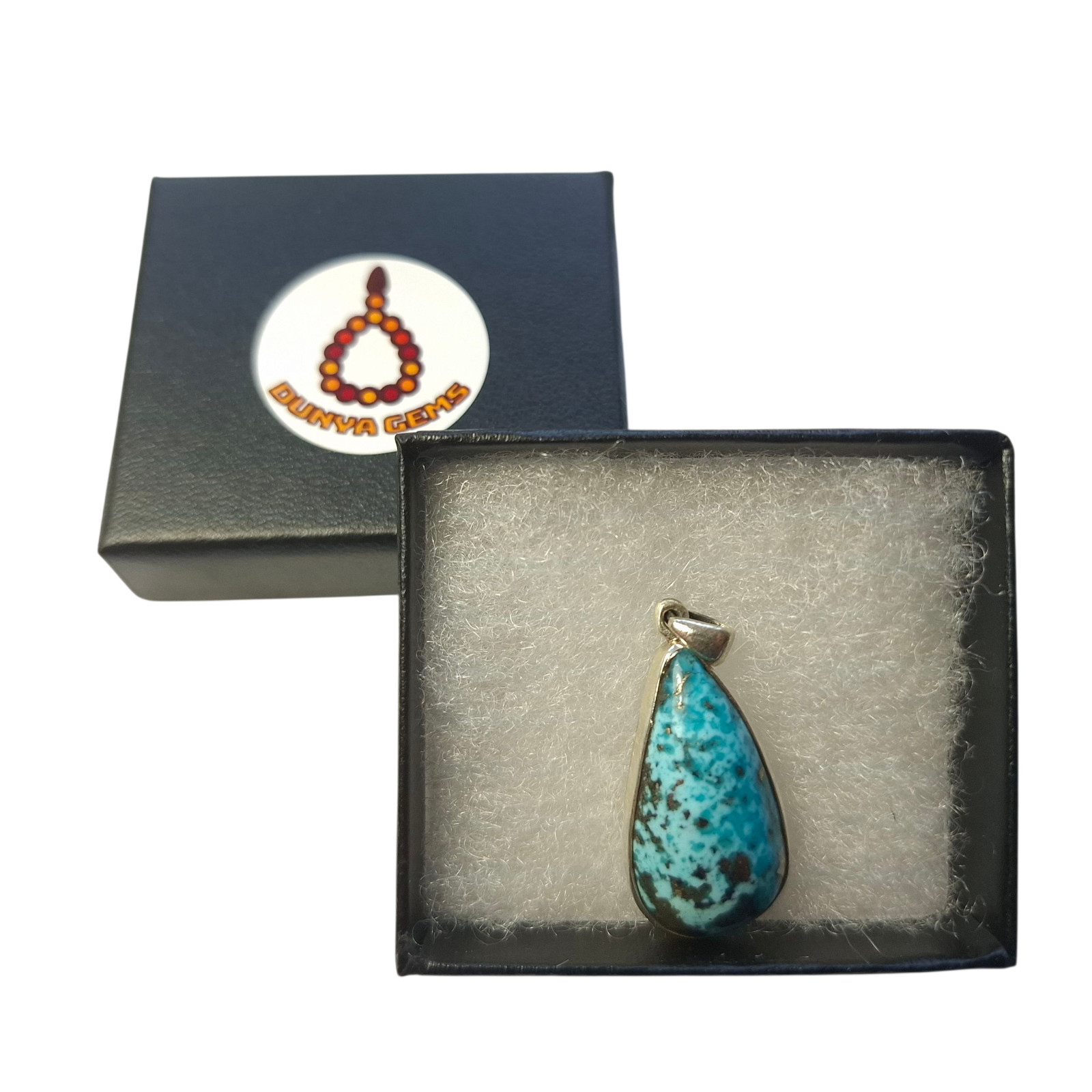 Cute Turquoise Silver Pendant Only Gemstone Feroza Firuze Dunyagems Gift 775