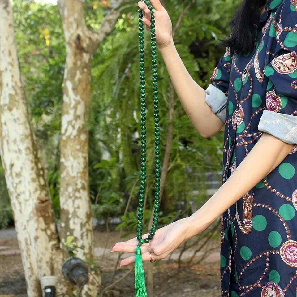 Maw Sit sit jade stone beads dark green size 8-12 mm 108 beads from Myanmar
