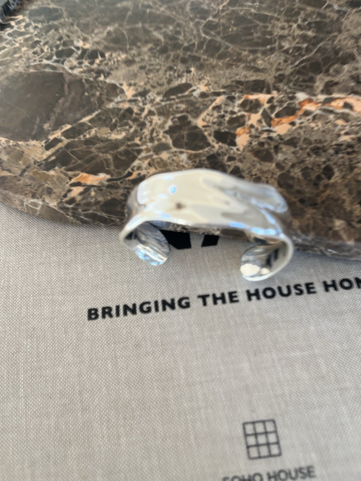 Silver Irregular Chunky COS Cuff Bangle Bracelet