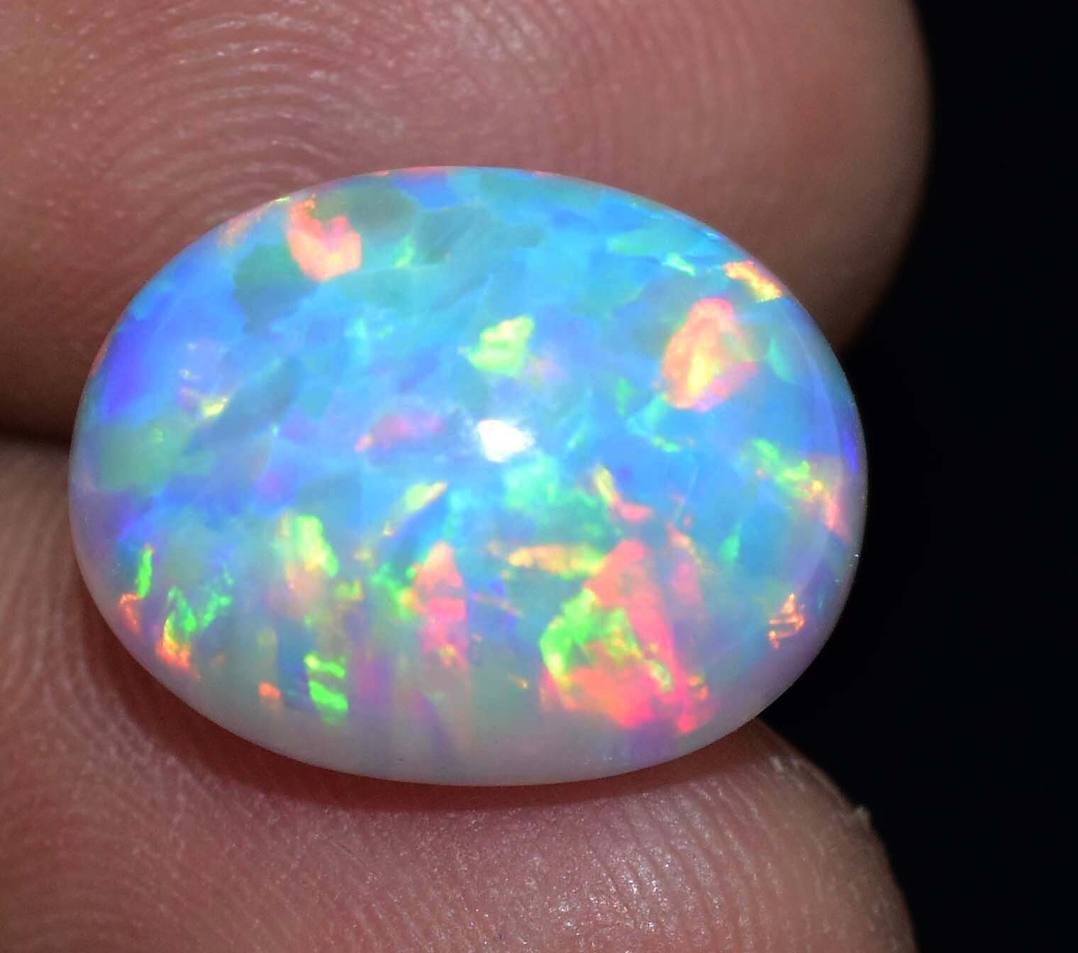 Natural Ethiopian Fire Opal 8.15 CT Certified Play Of Color 14 X 11 MM Gemstone