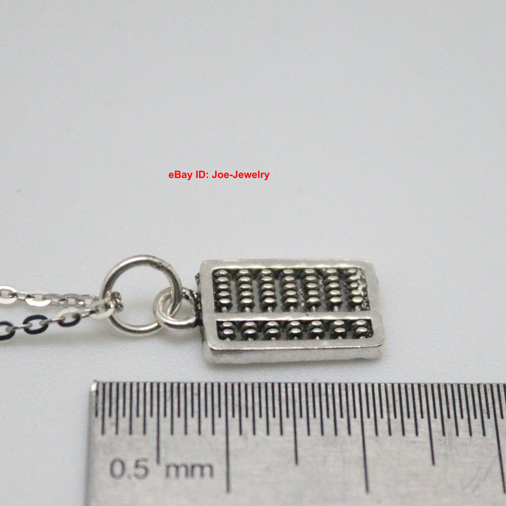 Real 925 Sterling Silver Small Pendant 0.82inch H Abacus-Shaped Lovely Pendant