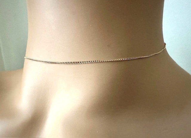 Estate 14K Yellow Gold Dainty 15″ Chain 0.5g