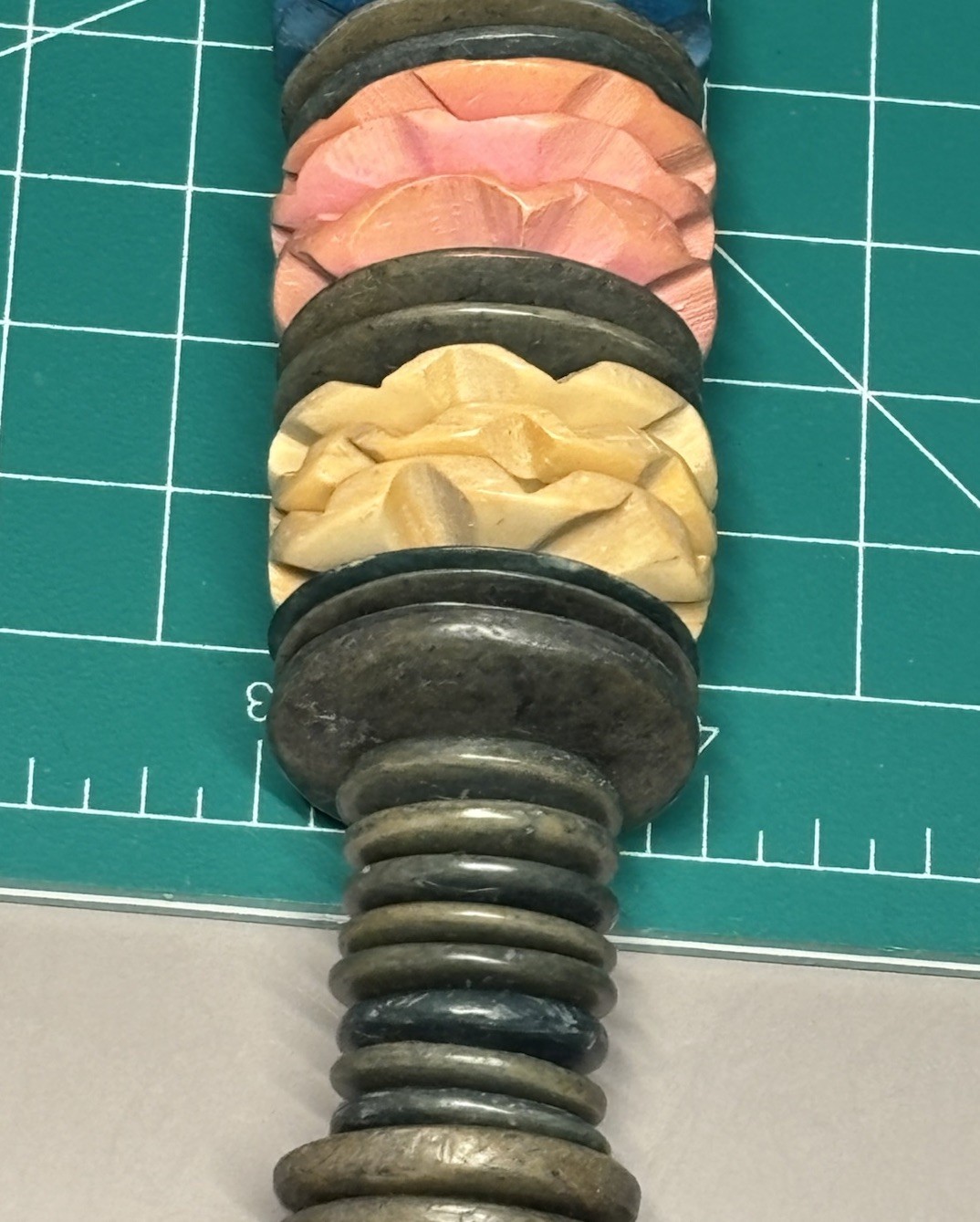 Heishi Wafer Disc Chunky Wooden Beads Retro Multi Color Artisan Necklace 23”