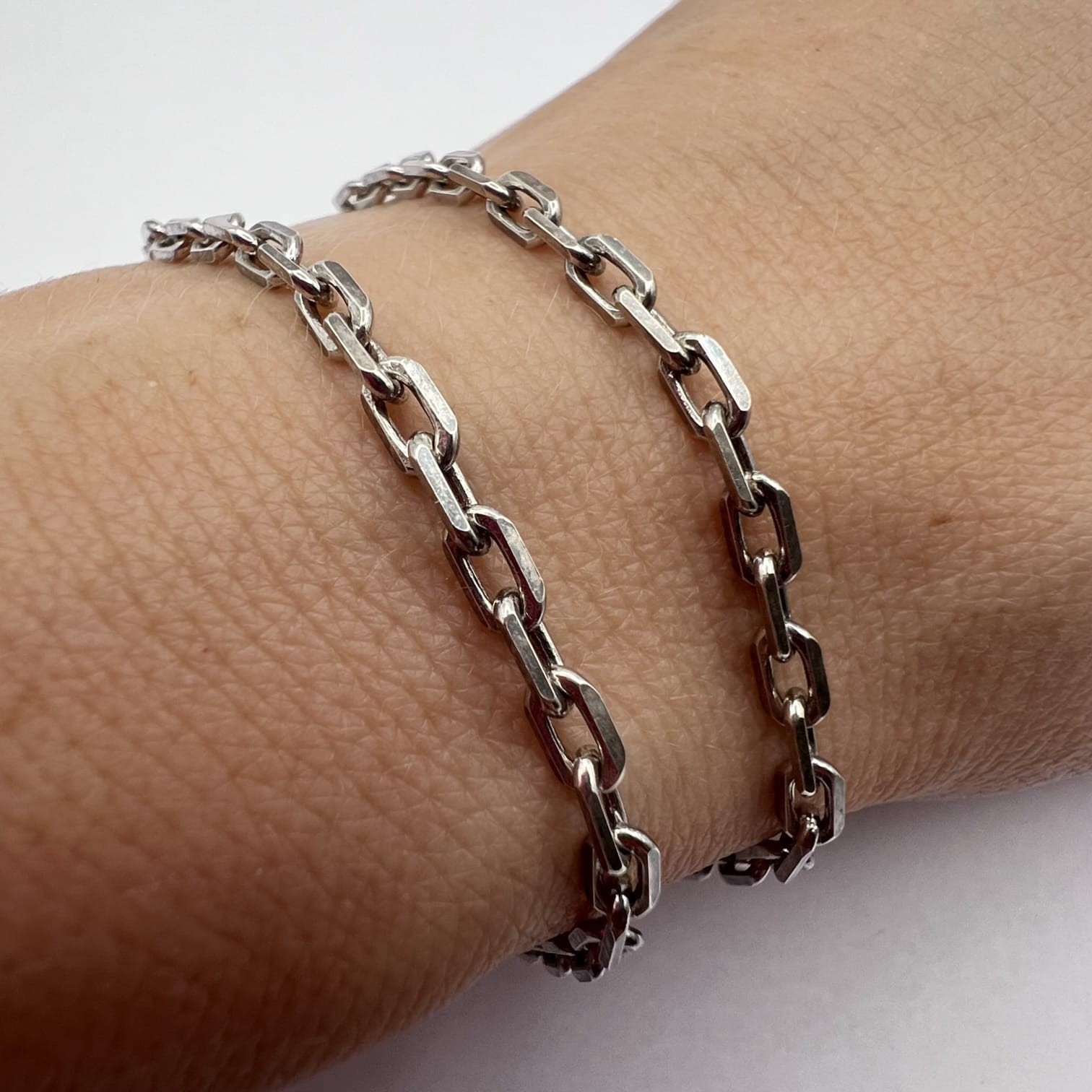 Vintage 925 Sterling Silver Chain Necklace Solid Link Design Marked 10.4g Fine J