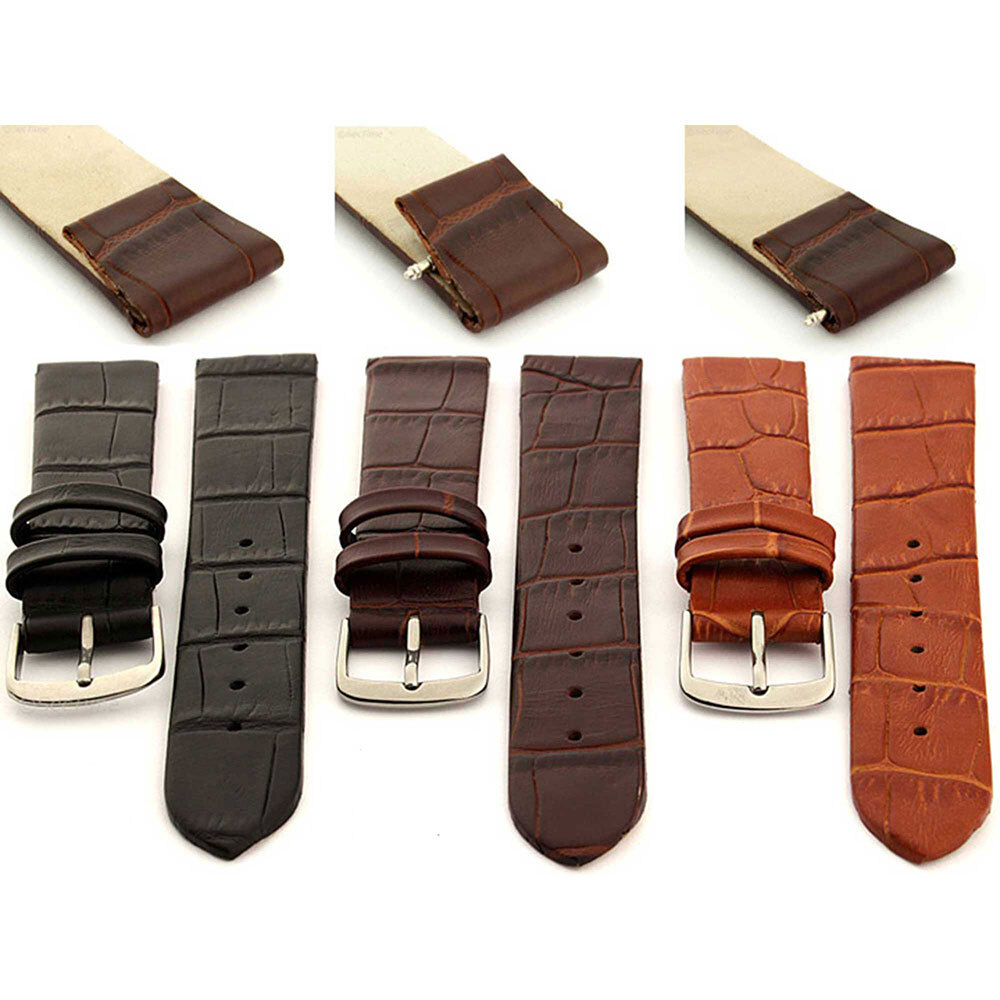Extra Long Open Ended Leather Watch Strap Band Men’s 14 16 18 20 Croco MM