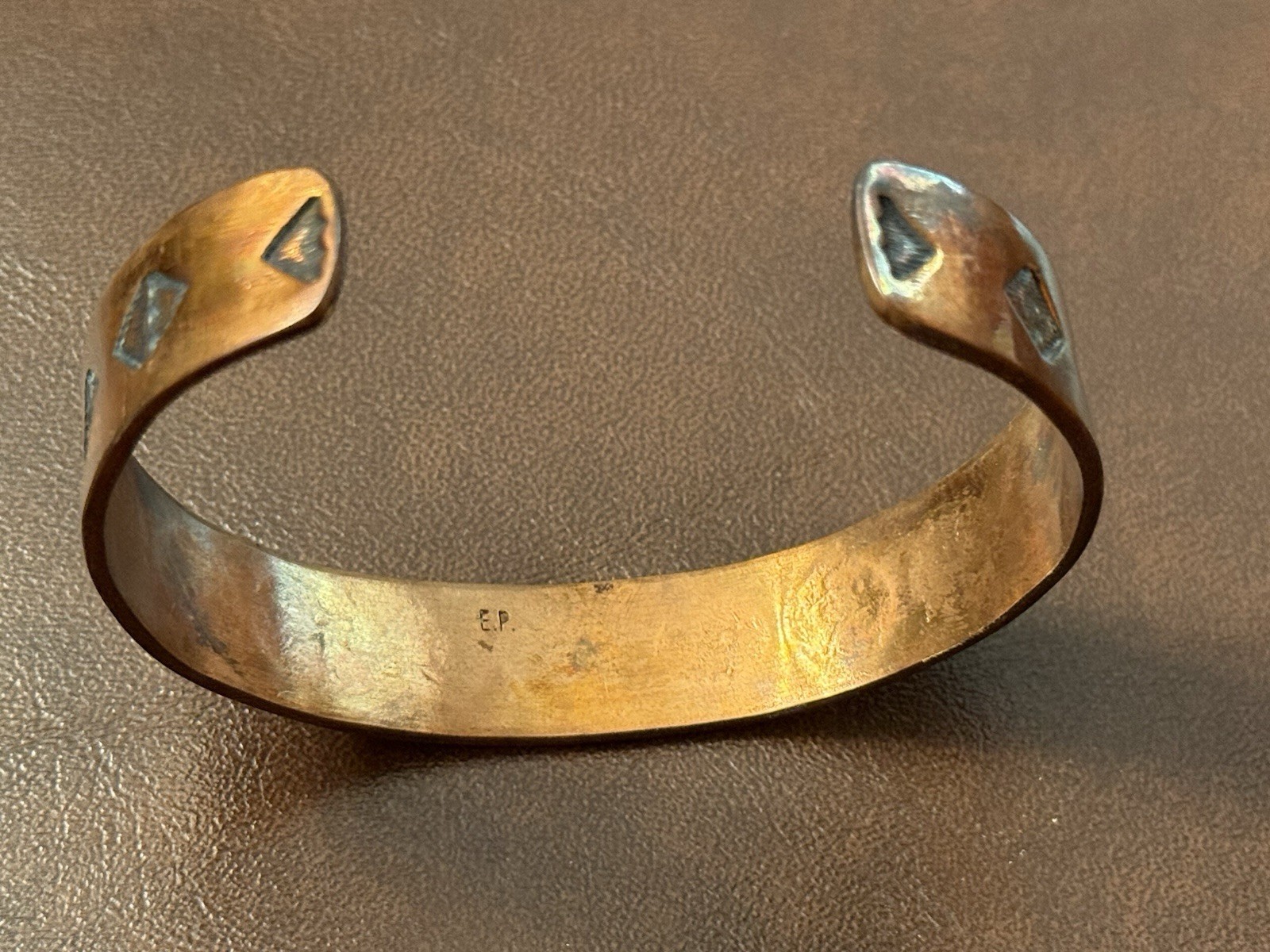 Handmade Copper Bracelet XL 7.2in Cuff + 1.5in Gap Native American Indian (EP)