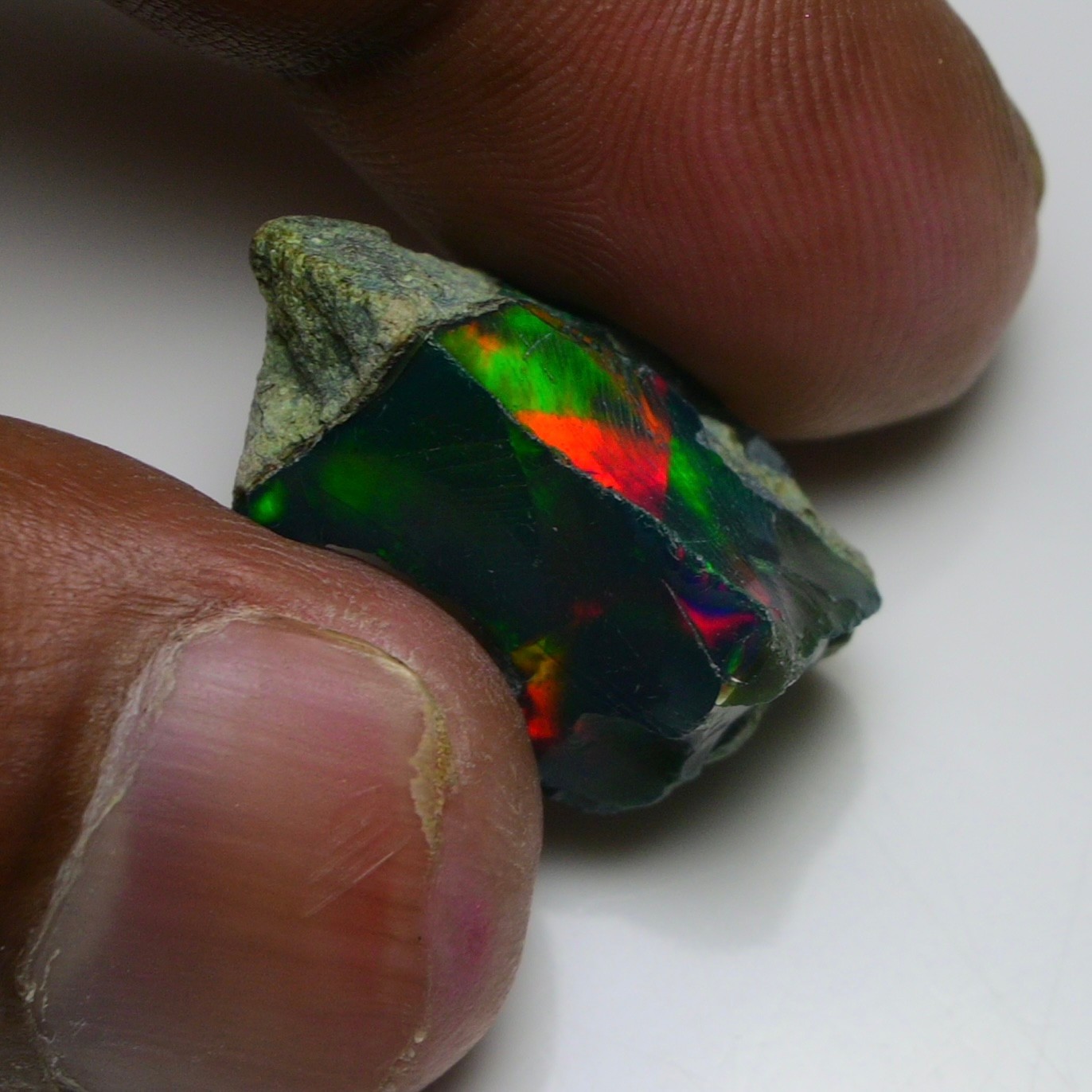 Jewelry Grade Black Opal Rough 13.90 Cts, Natural Ethiopian Raw, Neon Fire Opal