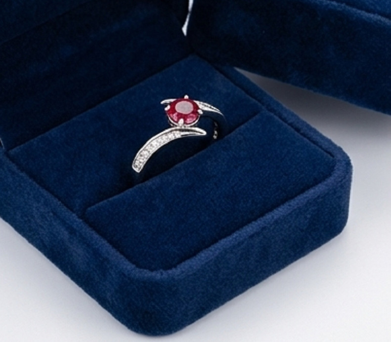 2.5ct Round Simulated Red Ruby/CZ BYPASS Engagement Band Ring White Gold Plated