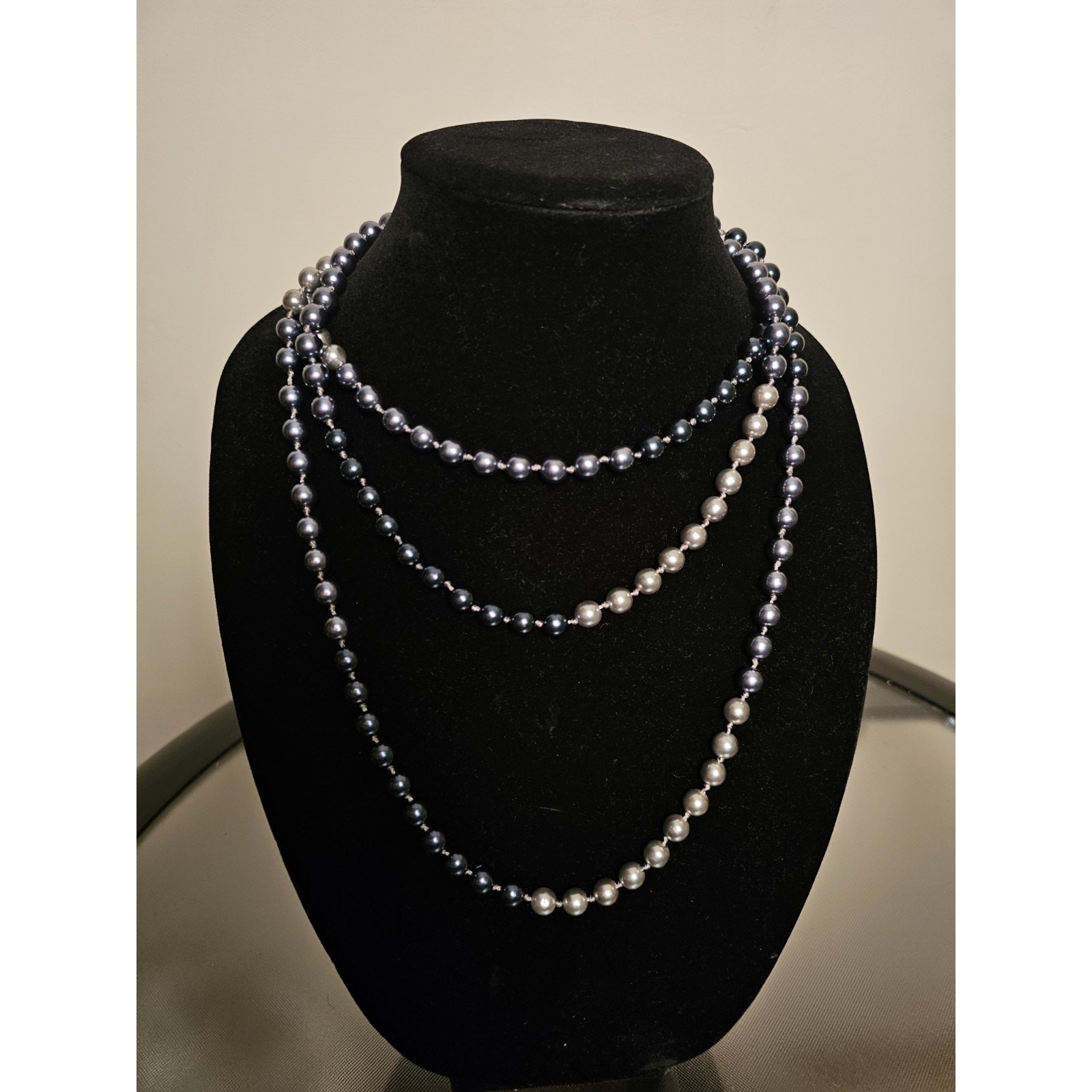 Loft Double Strand of Blue Pearl Beads