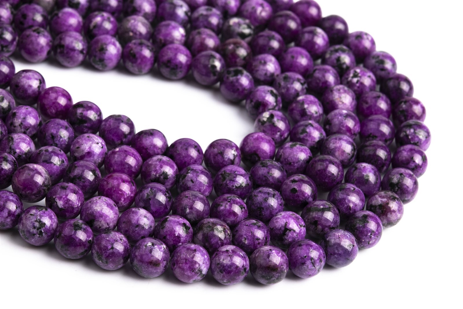 8MM Violet Purple Jade Beads Round Gemstone Loose Beads