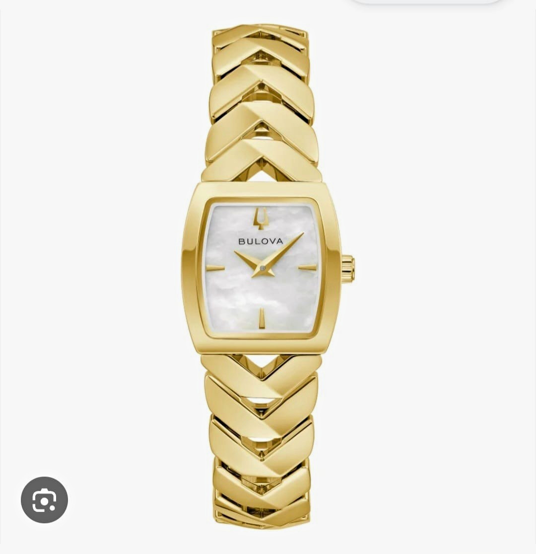 Bulova Women’s Classic Gold Tone Bracelet Rectangular Mother of Pearl Quartz