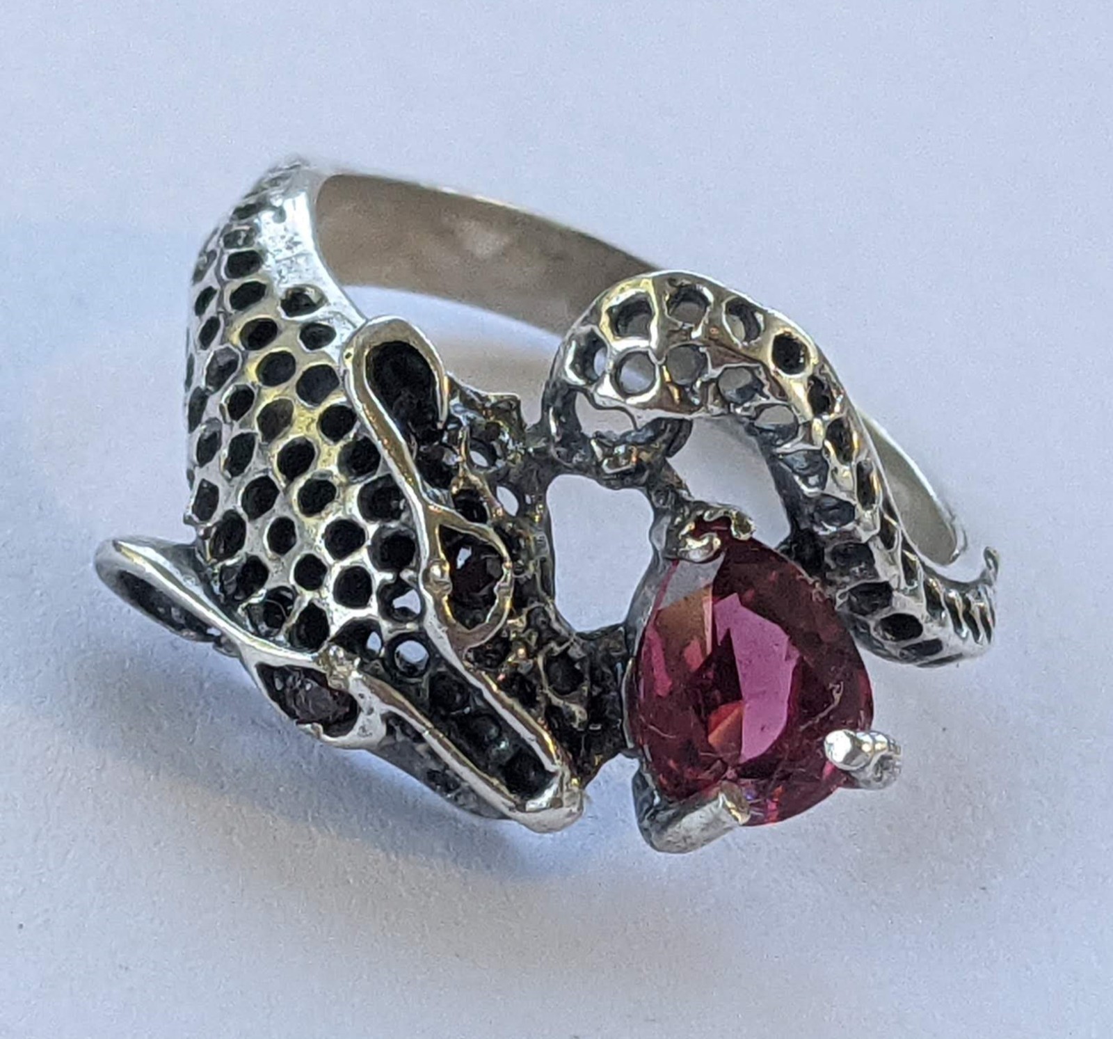 Vintage ring sterling silver 925 Size 9 Weight 4.48 g. Ukrainian jewelry.