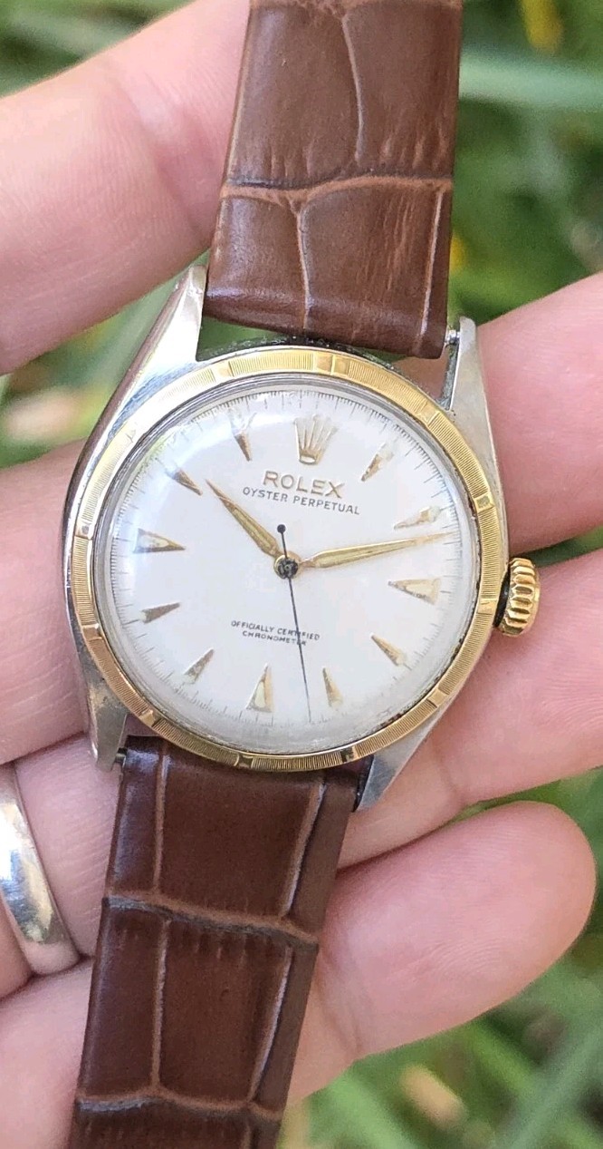 Vintage 1950’s Rolex Oyster Perpetual Ref 6085 Two Tone 34mm Men’s Watch