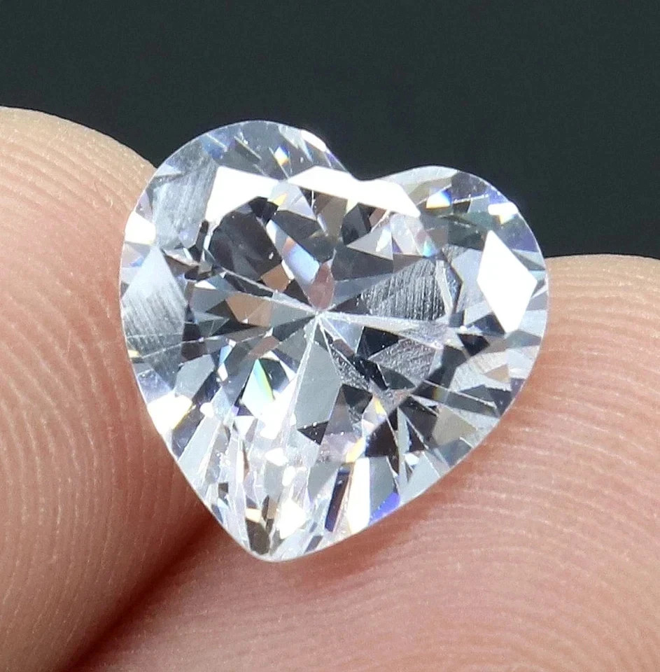 5.85 Ct Certified Natural Cambodian White Colour Heart Cut Zircon Loose Gemstone