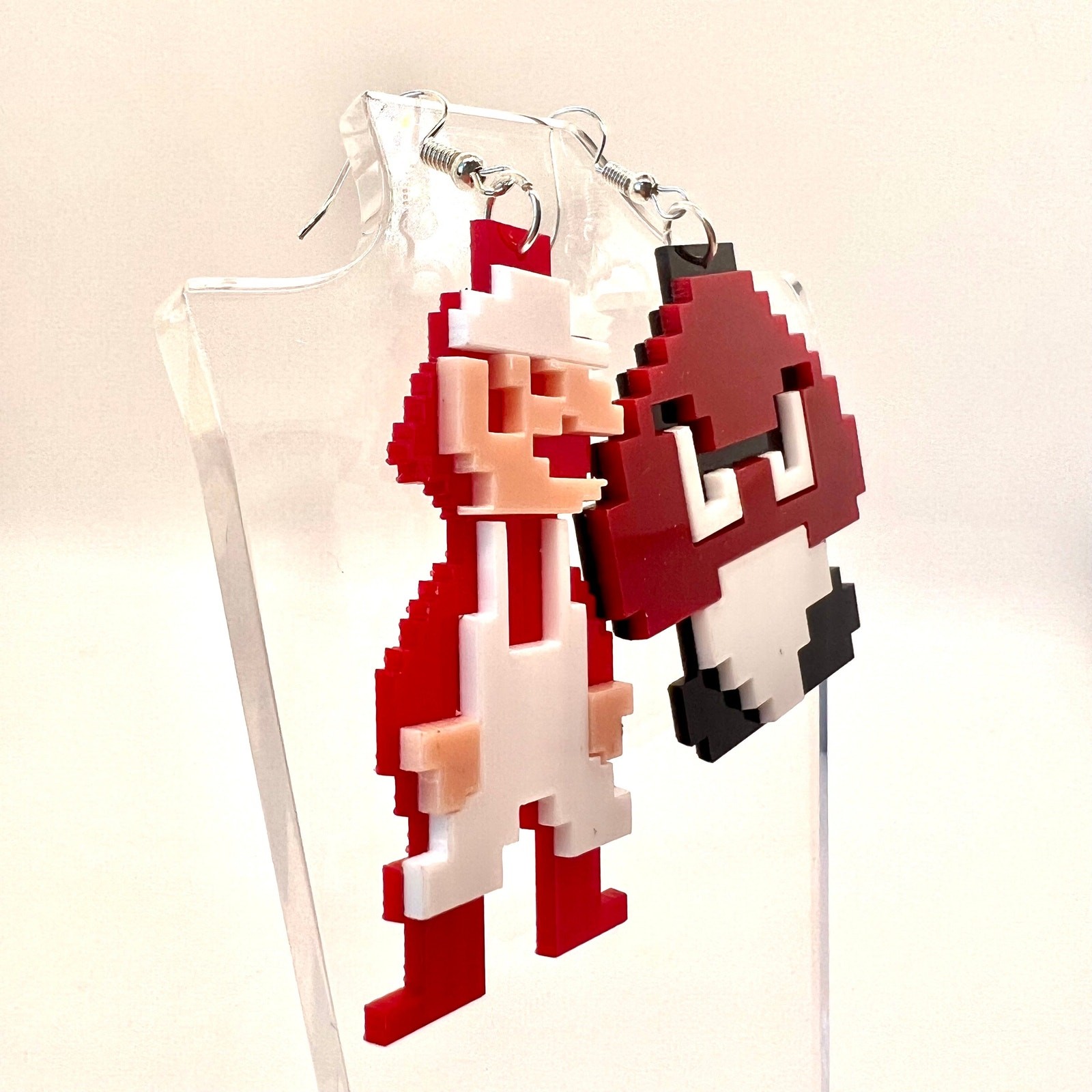 Mario Mushroom Earrings | Y2K Gamer Jewelry | Retro Video Game Earrings