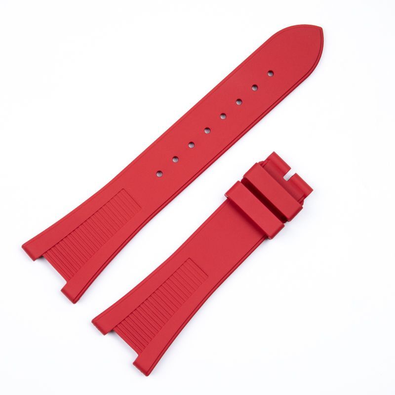 For Patek Philippe Nautilus 5711 5712 Red FKM Vulcanized Rubber Strap 25 x12mm