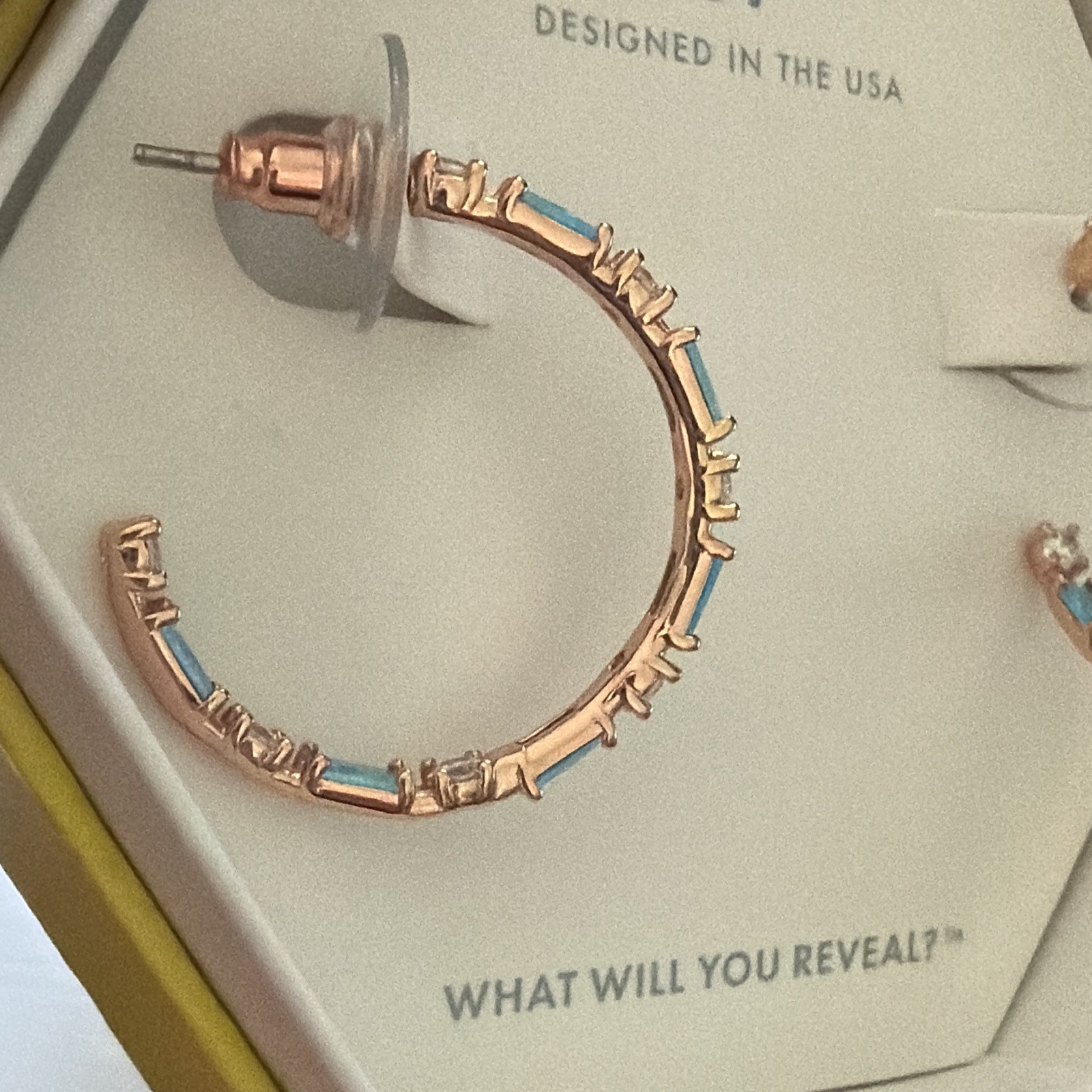 Ring Bomb Party Simpler Times Hoop Earrings Blue Topaz Crystal RBP5514