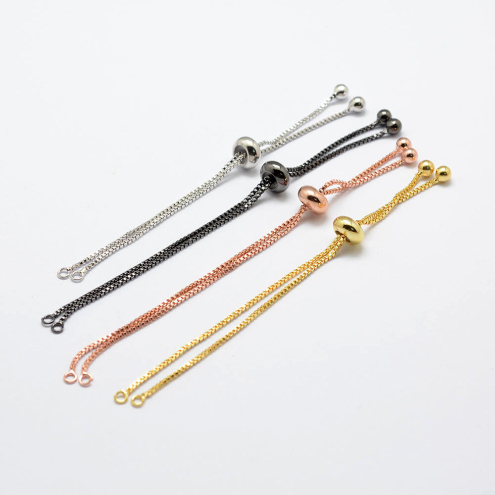 Half finished Chain Adjustable Slider Bracelet 4 diy Jewelry Making Findings 4p
