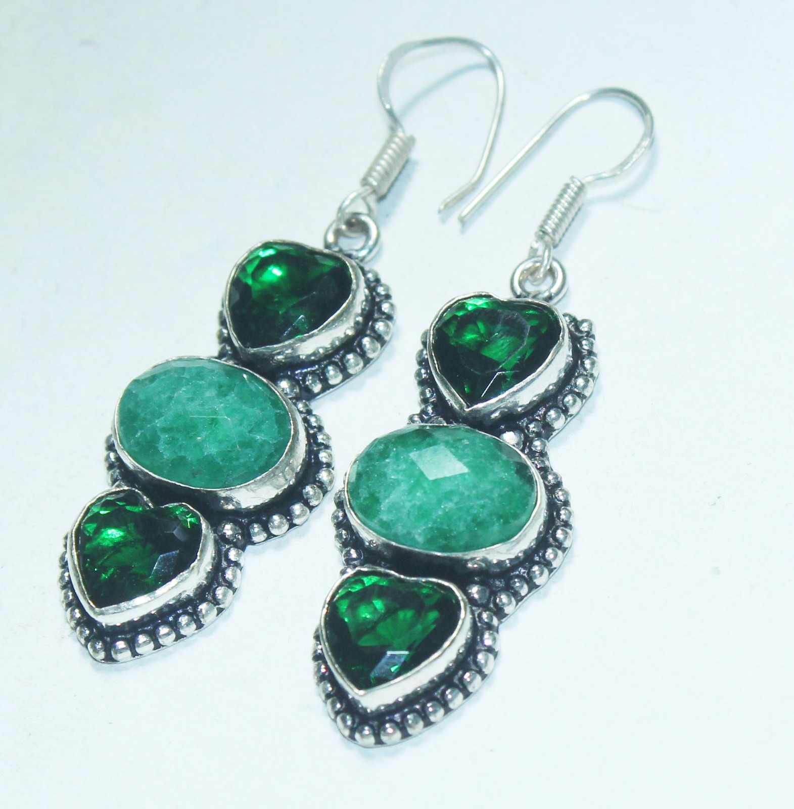 Green Onyx Peridot Gemstone Handmade Earring Jewelry Earring Size 1.5 Inches