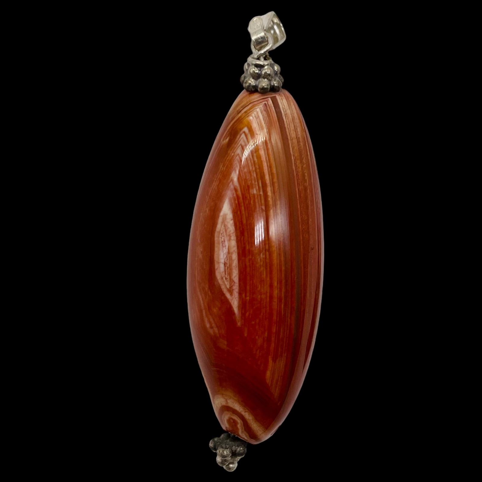 Carnelian Marquise Pendant | 2 1/4″ Long | 40x16mm (Carnelian) | Orange |