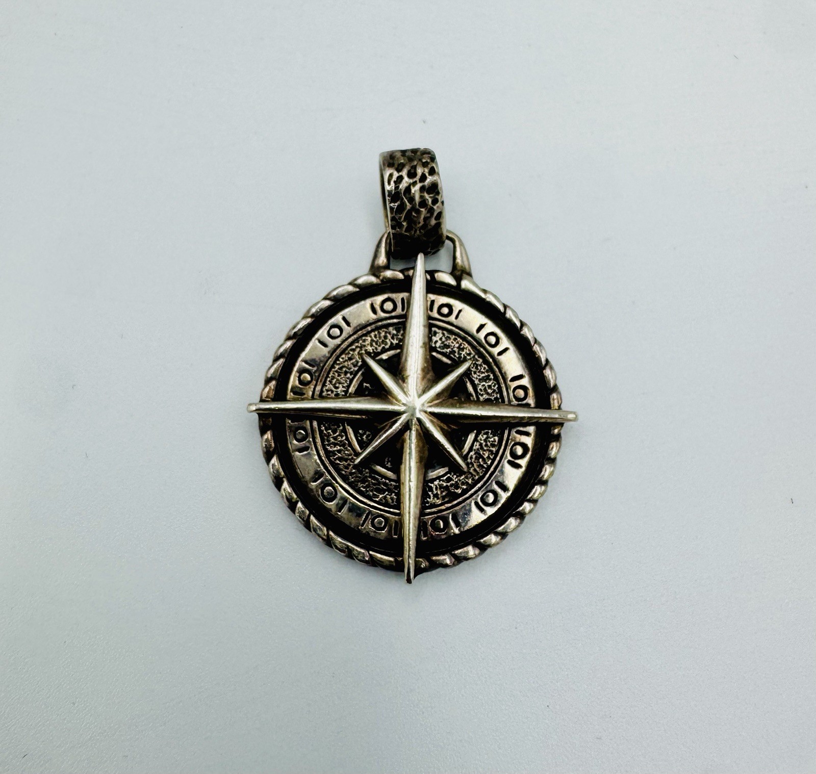 Sterling Silver Compass Pendant for Necklace Signed C&C 925