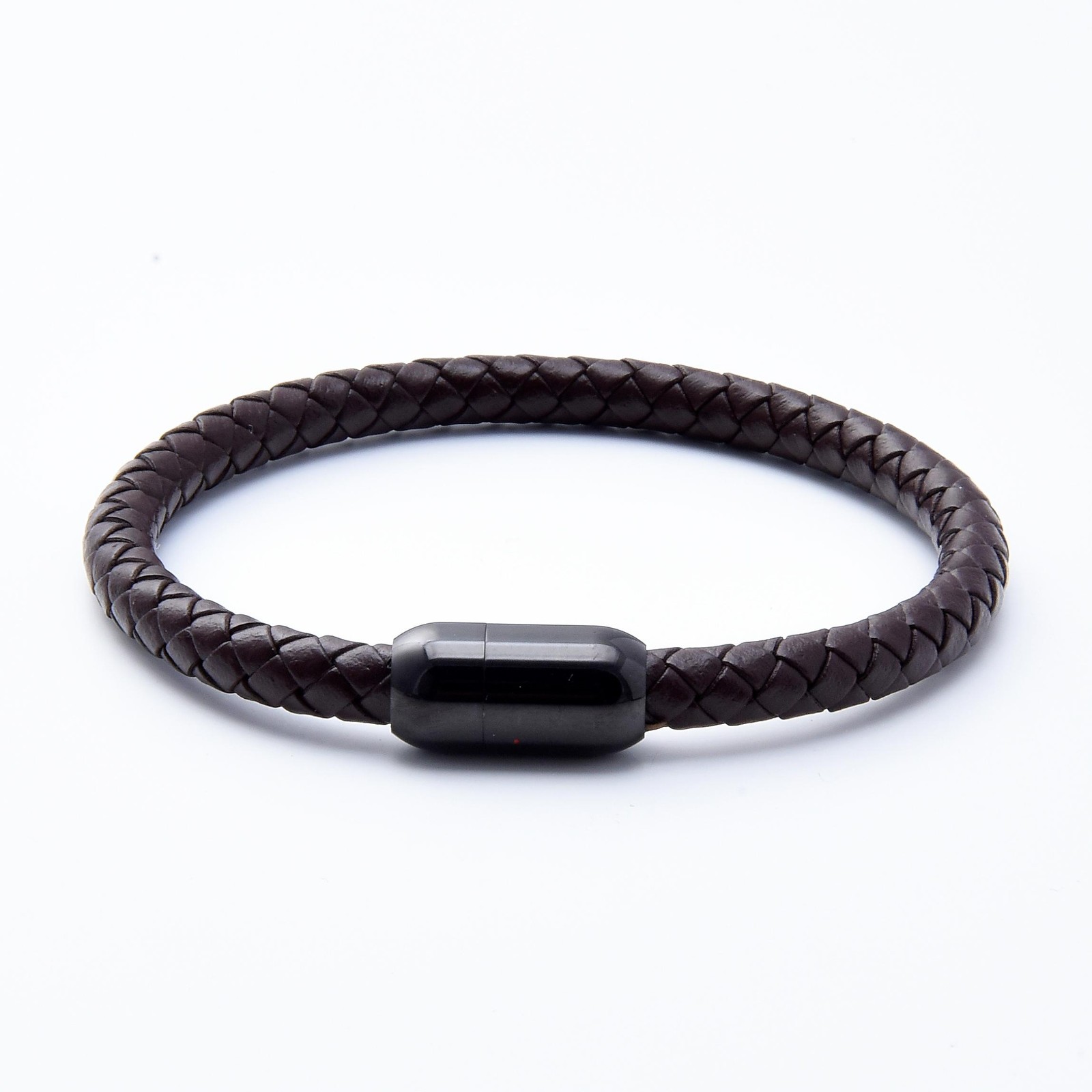Simple Classic Leather Rope Chain Charm Bracelet Stainless Steel Unisex Jewelry