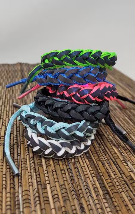 Reflective Braided Shoelace Bracelet – Adjustable Gym Sports Unisex Wristband