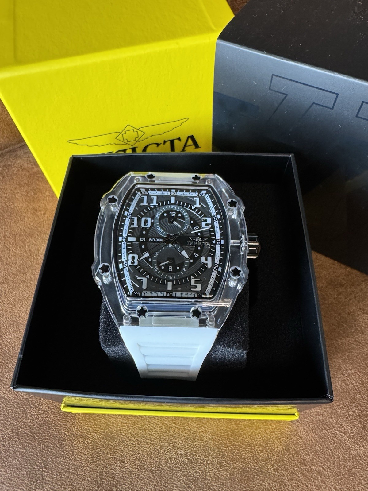 Invicta Racing Cyclone Men’s Watch – 48.5mm, Smoke/White (48719)