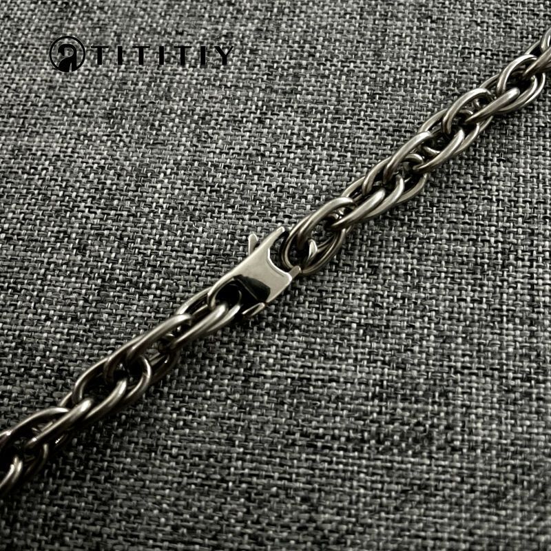 New Pure Titanium Necklace Twisted Shape Width 7mm Be Antiallergic Personality